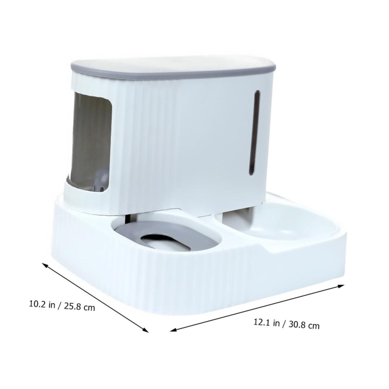 Happyyami Distributore Automatico di Cibo e Acqua per Cani, Ciotola Staccabile, Finestra Visiva, Serbatoio 3l per Crocchette, 0,85l per Casa Colore Casuale