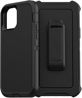 Defender Case Compatible with iPhone 15 Defender SCREENLESS CASE Shockproof Rugged Protective Phone Case for iPhone 15 & iPhone 14 & iPhone 13 Black (with Belt Clip) 6.1 Inch
