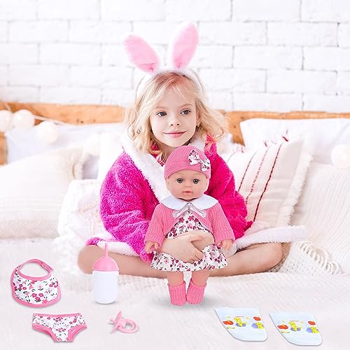 Muñeca bebé de 12 pulgadas con ropa y accesorios miniatura 6