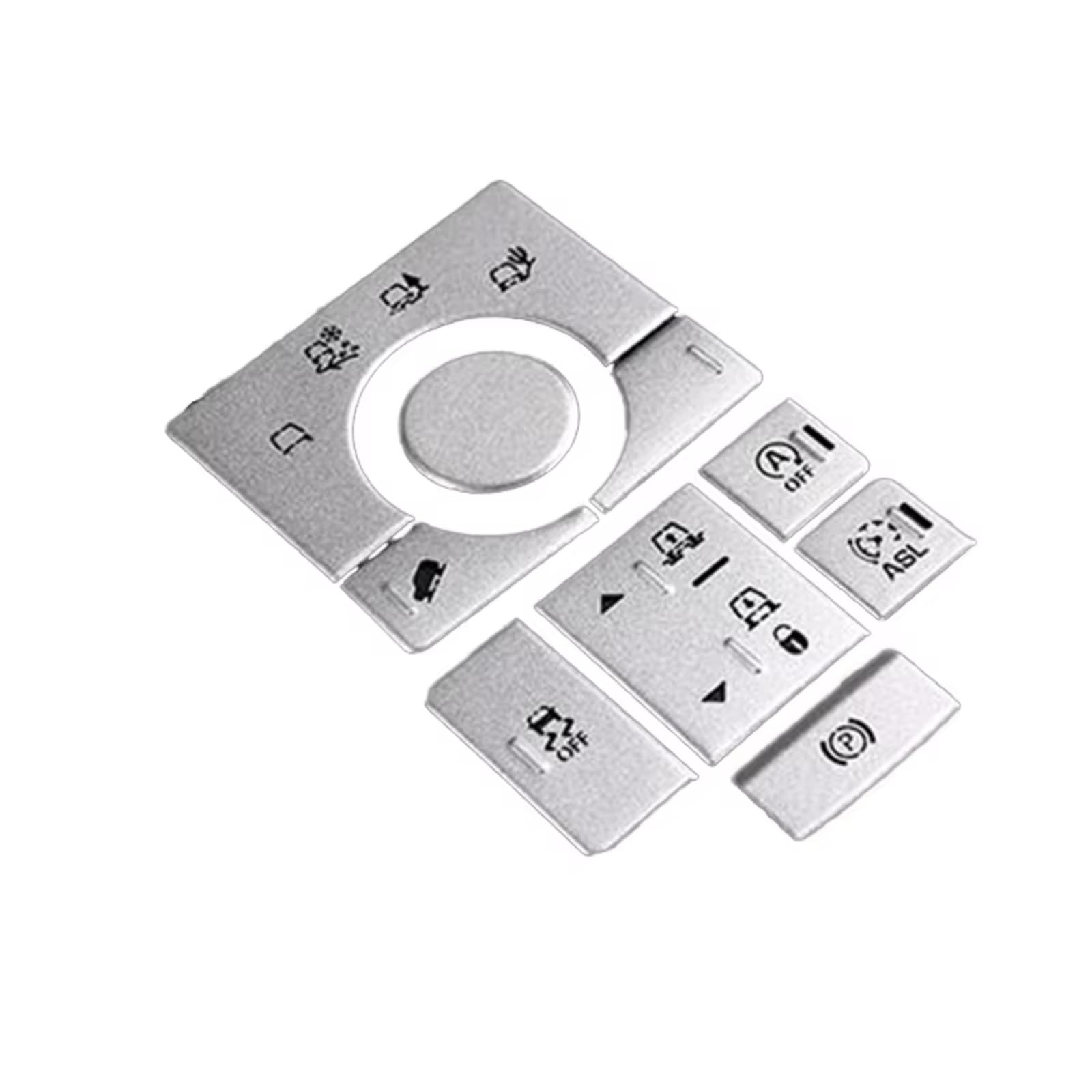 Car Interior Moulding Trim for Land for Rover for Range for for Sport 2014-2016 Car Accessories Center Console Terrain Mode Adjustment Button Sticker(Silver)