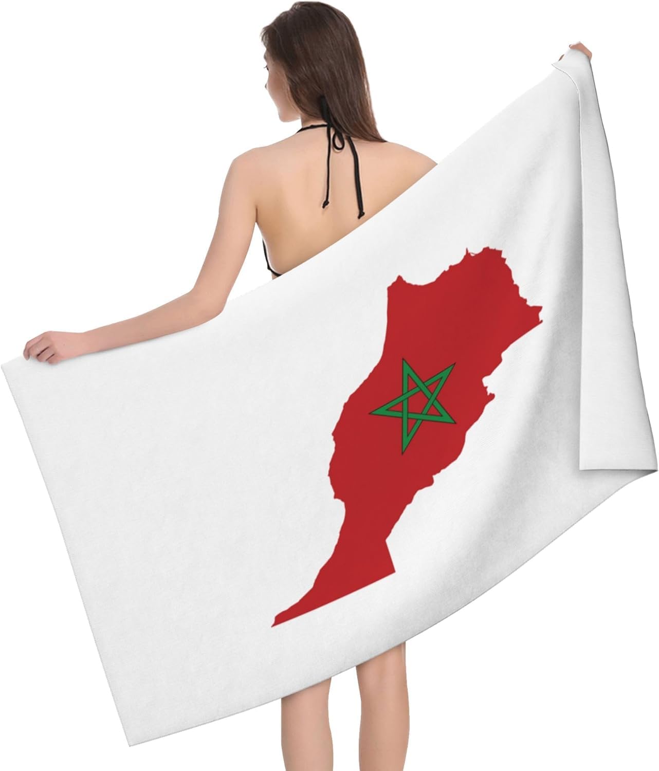 HLBSDM Morocco Flag 52 x 32 in Microfiber Beach Towel Swimming Pool Bath Super Big Throw Towel