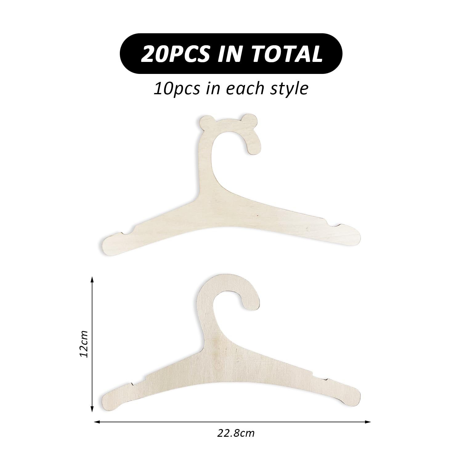 JTMKYO 20 Wooden Children'S Clothes Hangers, Cartoon-Shaped Clothes Hangers, Creative And Personalized Clothes Hangers, Household Items, And Clothes Storage Supplies. - Image 2
