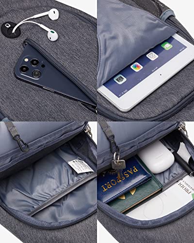 WATERFLY Sling Rucksack Sling Bag Schulterrucksack Umhängetasche Verstellbarer Rucksackgurt Wandern Brust Rucksack für Herren und Damen Dunkelgrau