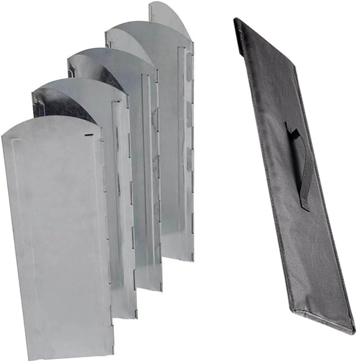 Foldable Windproof Windscreen for Outdoor Stove Camping BBQ Portable Galvanized Wind Blocker with Storage Bag Heat Efficiency Booster for Hiking and Picnics