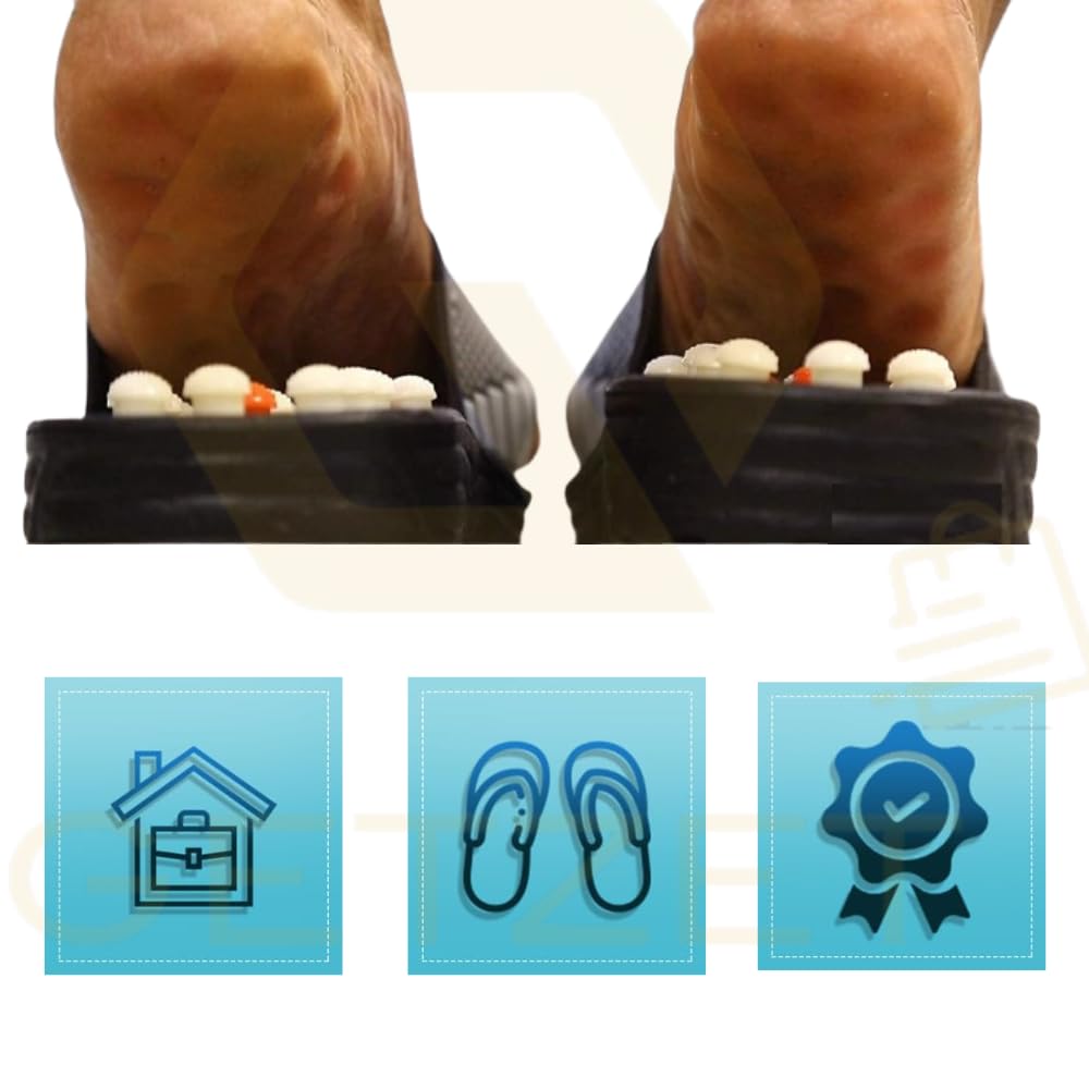 GETZET Yoga Paduka Manual Acupressure Magnetic Therapy Foot Massage Slippers Acupuncture Acupoint Massage Sandals Shoes, Reflexology Health Shoes for Men Women. 2