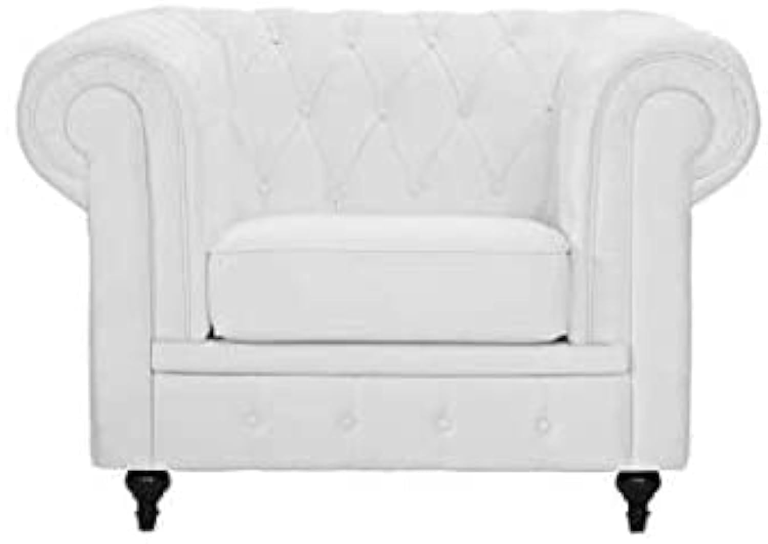 MB_FURNITURE - 1 Seat Chesterfield Tufted Jewel Toned Velvet Sofa with Scroll Arms, White