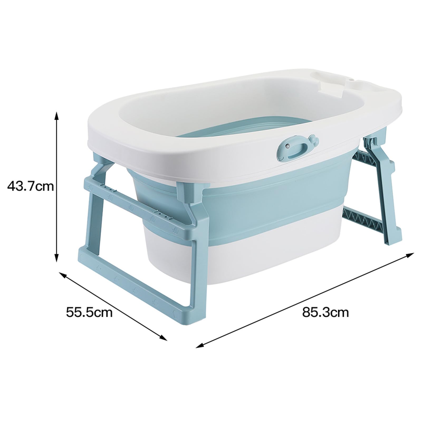 Homewell Bañera Plegable Para Niños, La Bañera Contiene Un Asiento En El Interior, Haciendo El Baño Del Bebé Más Seguro Y Feliz (Azul)