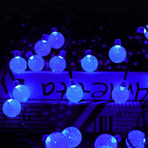 2-Pack 46Ft 100 Led Crystal Globe Solar String Lights Outdoor Waterproof, Solar Lights Outdoor Decorative With 8 Modes, Solar Powered Patio Lights For Garden Xmas Party (Blue)… #TOP1