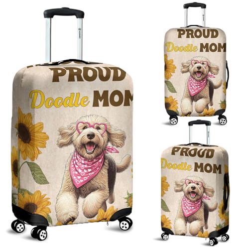 Proud Goldendoodle Mom Happy Mother's Day with Love Travel Luggage Cover Doodle Dog Lover Gifts Idea Suitcase Dust Protective Decor - 020032