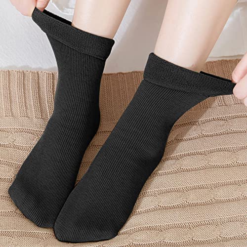 Meias de inverno de algodão quente - Meias Aconchegantes De Inverno Elásticas Com Meio | Meias quent