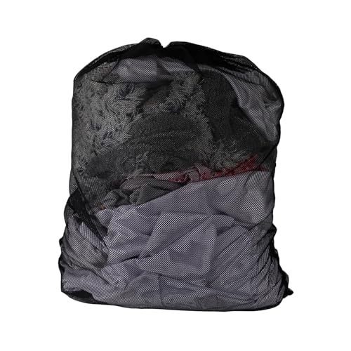 Mesh Laundry Bags, 50x60cm/19.69x23.62in Washing Machine Bag with Drawstring for Home Hotel College Dorm Apartment Travel Camp (Black)