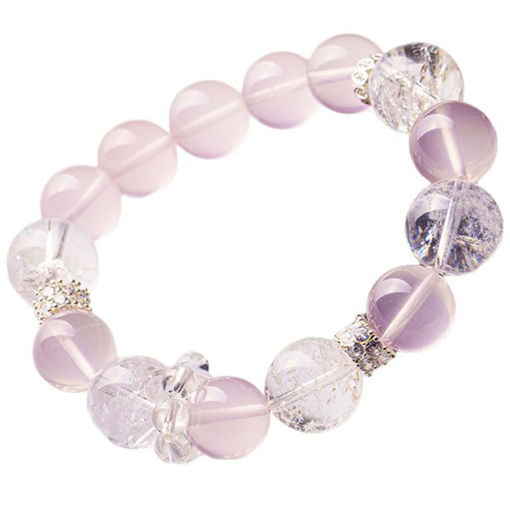 Pulsera de Chakra del corazón de Cuarzo Rosa, Pulsera de Cristal Natural para el Equilibrio Emocional del Amor incondicional, Regalo Espiritual para Las Mujeres, Estiramiento