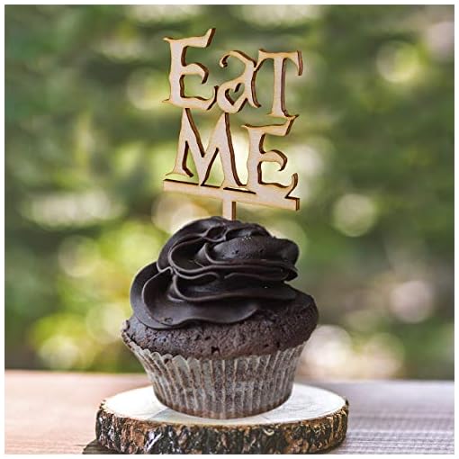 50pcs Wooden 'Eat Me' Cupcake Toppers - Image 4