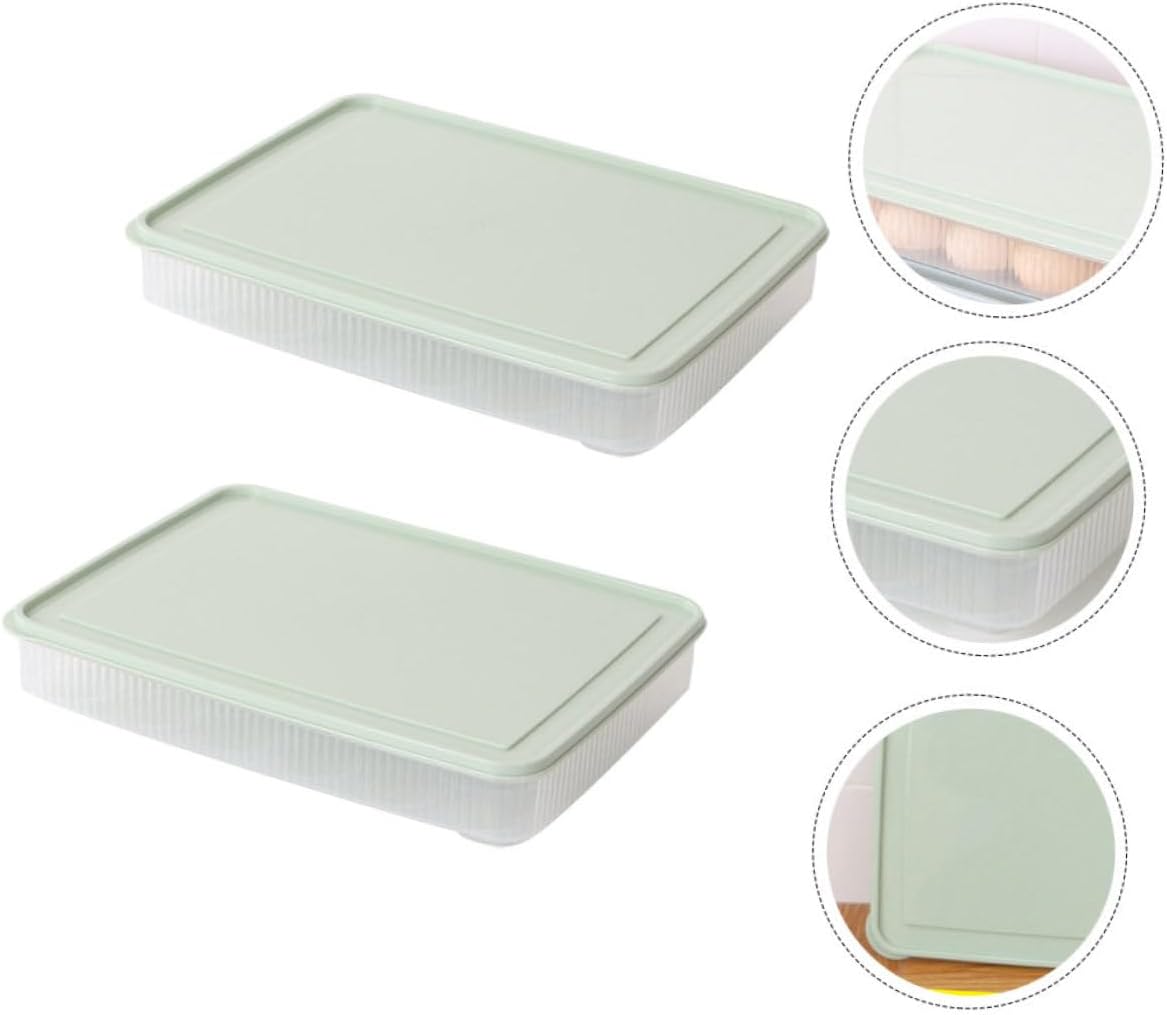 2Pcs Stackable Kitchen Egg Storage Box Refrigerator Egg Holder Falling Food Preservation Tray Egg Organizer for Fridge Use