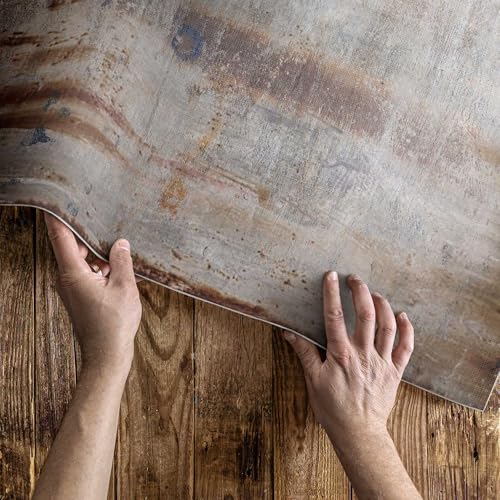 Tapis d'extérieur 80x120 cm imperméable en PVC rectangle couleur rouille du métal