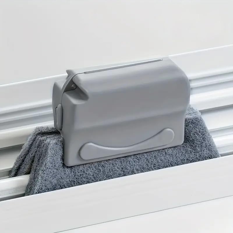 1pc Window Slot Cleaning Brush, Handheld Tool for Household Edge and Gap Cleaning, Ergonomic Design, No Electricity Needed, Grey