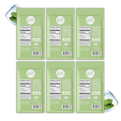Image of PUR Gum | Aspartame Free Chewing Gum | 100% Xylitol | Natural Coolmint Flavored Gum, 55 Pieces (Pack of 6)