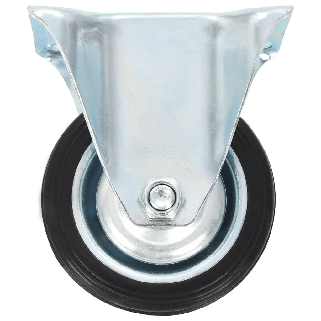 Set di 4 ruote in gomma da 75 mm, 81 x 67 mm, telaio in ferro con rivestimento in zinco, 50 kg per rotolo, per officina, logistica, mobili, carrelli
