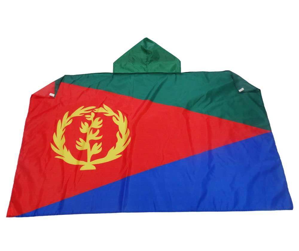 AZ FLAG - Eritrea Body Flag - 3x5 Ft - Eritrean Cap Flag - 100% Polyester with Inegrated Sleeves and Hood - Vivid Colors - 3' x 5' Feet - 150x90 Cm