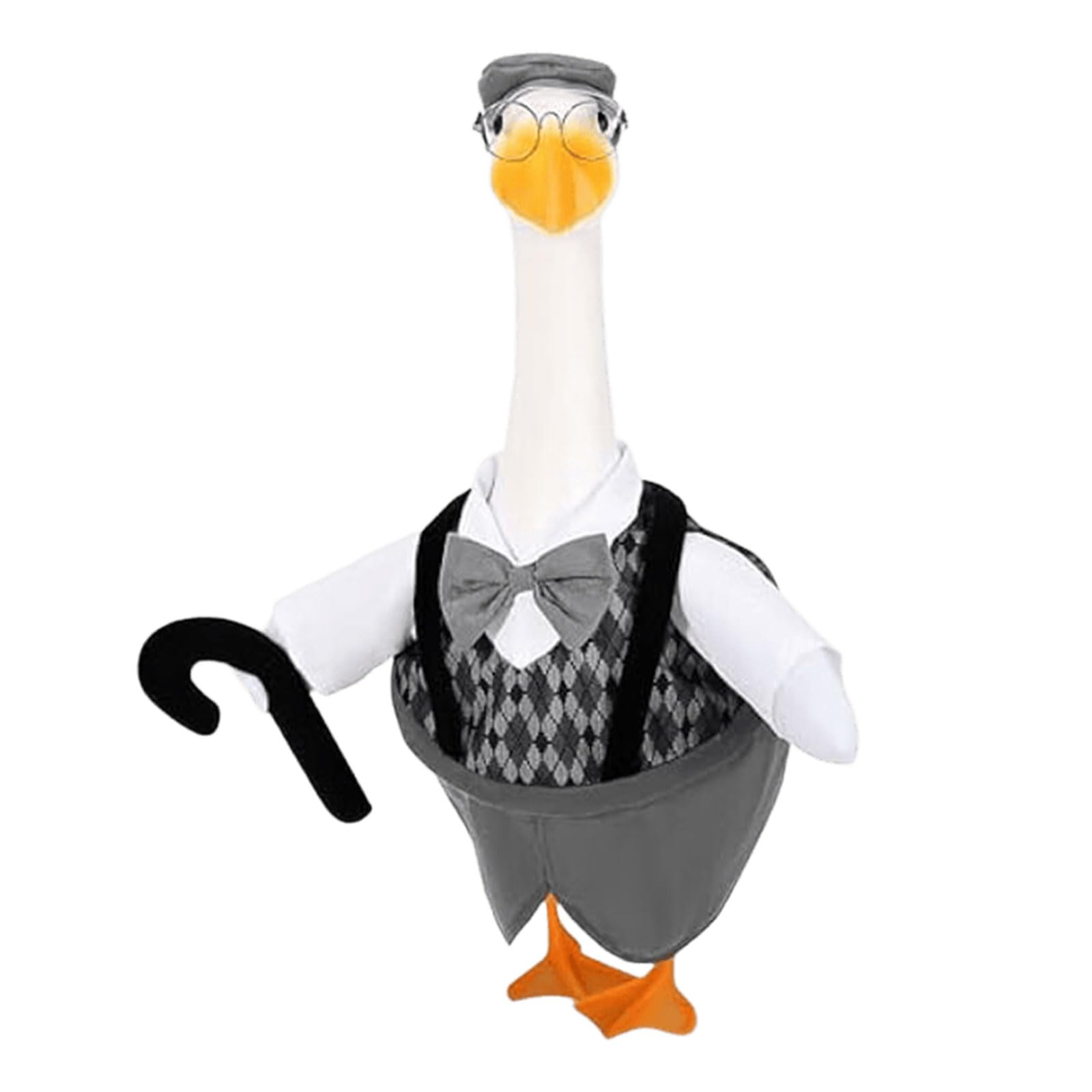 Xjdzineq Grandpa/Grandma Themed Geese Statue Clothing Includes Coat Hat Fake Beard and Cane for 23 Inch Figurines Porch Display Garden Geese Costume