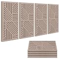 BUBOS 4 Pack Acoustic Wall Panels - Professional Self-Adhesive Sound Absorbing Slotted Cavity Panels for Enhanced Audio Clarity - High-Density Soundproofing for Home Office, Studio, Gaming & Gym-Camel