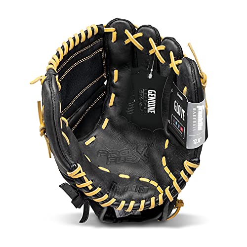 Franklin Sports Pro Flex Right Hand Throw Glove, 12-Inch, Black/Brown - image 8