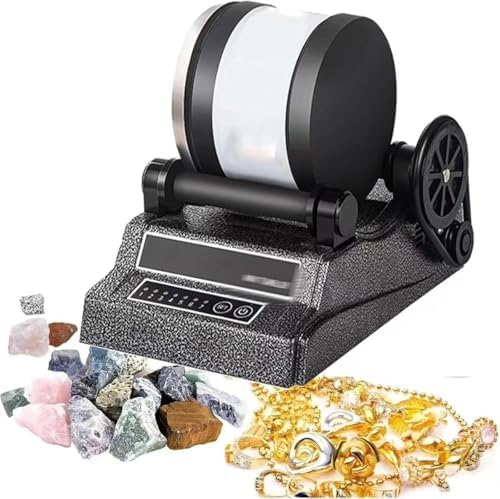 Polisseuse électrique pour bijoux – Capacité de 2000 g, roue d'entraînement à double axe et minuterie de 7 jours pour la finition des pierres précieuses et du métal