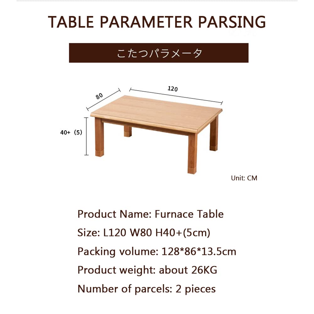 Japanischer Stil Warmer Tisch für Ofen Tisch, beheizter Tatami Laptop Bett Tablett Tisch, Bettdecke für Ofen Tisch, Tatami beheizter Tisch,A