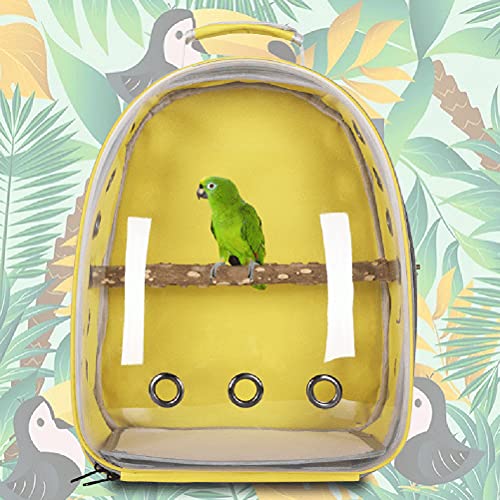 Pet Parrot Carrier Bird Travel Backpack, Space Capsule Transparente Tasche Atmungsaktive Parro Tragbare Atmungsaktive Tasche Pet Bird Leichter Reisekäfig mit Stehstange (Schwarz) – Bild 3