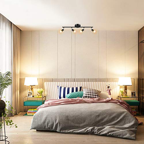 image for Ascher 4-Light LED Track Lighting Kit, Flexibly Rotatable Light Heads,