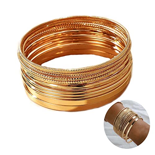 Ensemble de bracelets larges brillants multicouches Prosy Ensemble d'accessoires à main fantaisie en or Bijoux réglables pour femmes et filles