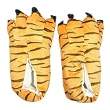 MizHome Unisex Soft Paw Claw Home Slippers Animal Costume Shoes Tiger L Leopard