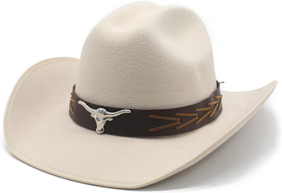 Western Felt Cowboy Hat with Turquoise Studded Band, Brown