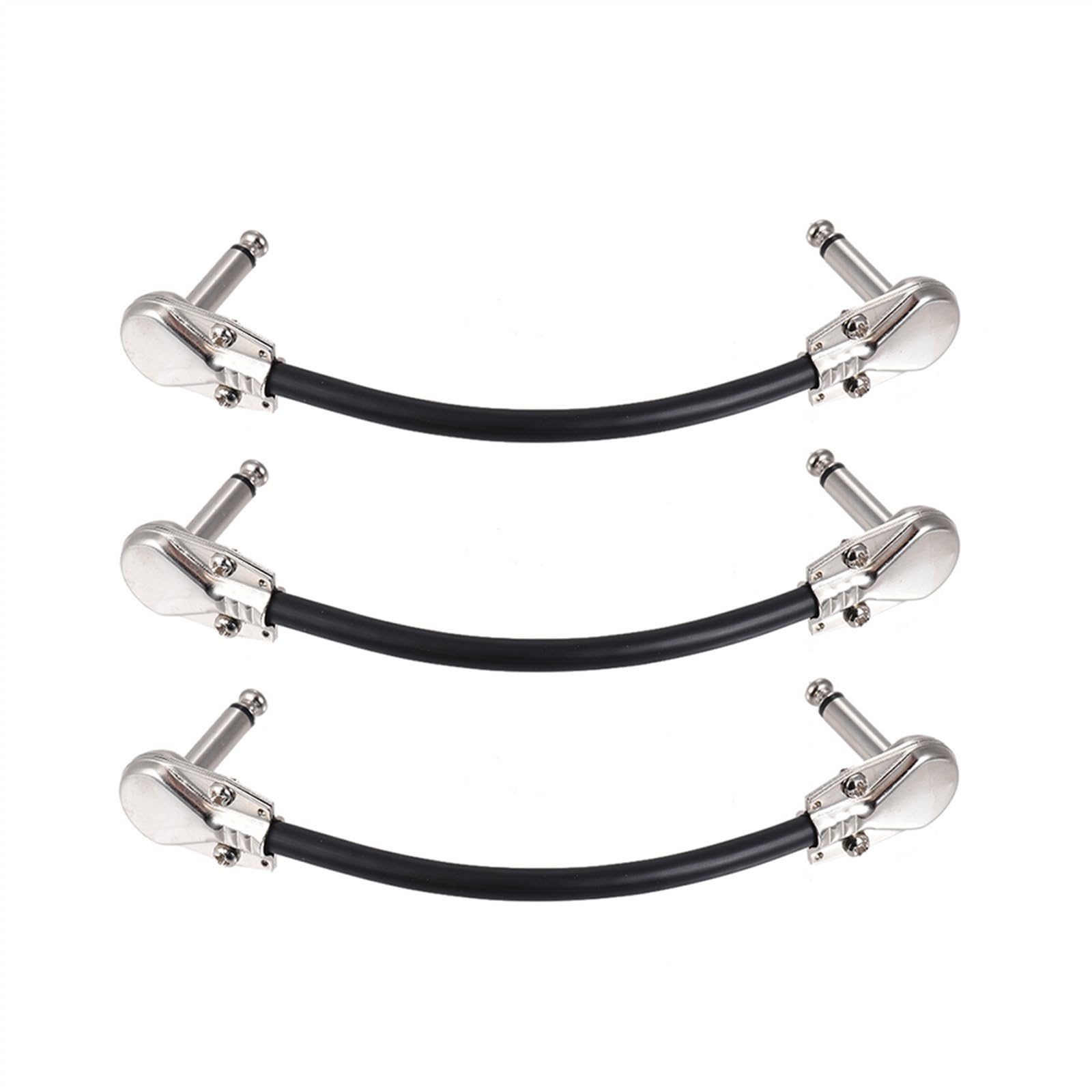 akcesoria do gitary Kabel Do Pedału Efektów Gitarowych Kabel Krosowy Instrumentu 1/4 "Srebrna Wtyczka Kątowa Czarna Kurtka Z PVC (Color : 3 pcs 15cm)