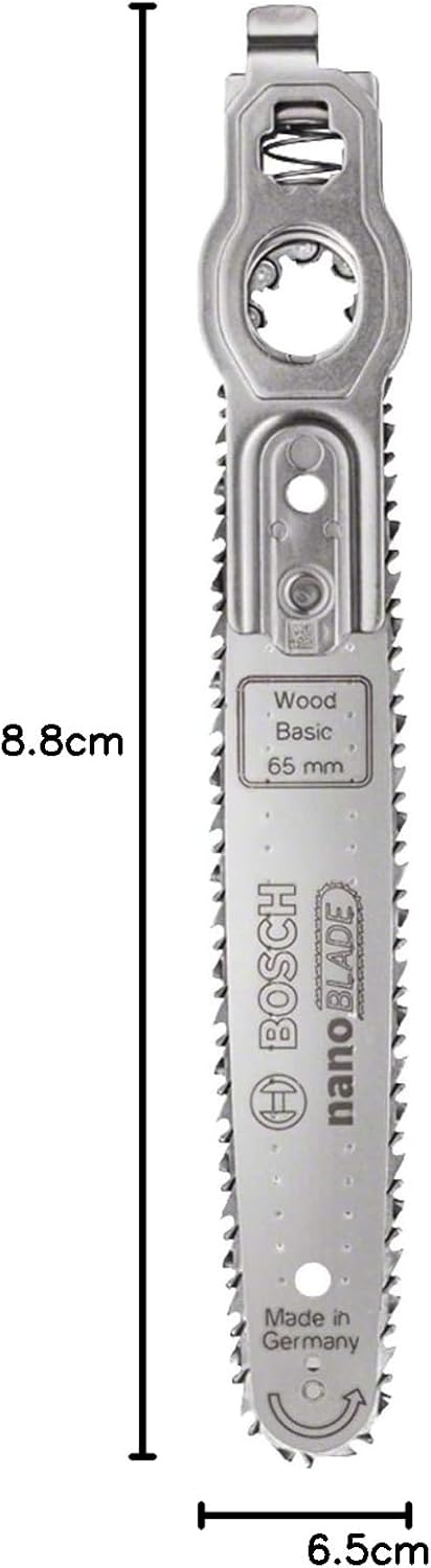 Bosch NanoBlade Saw Blade for Wood & Synthetic Materials - 65 Cutting Depth, NanoBlade Technology, 2609256F43