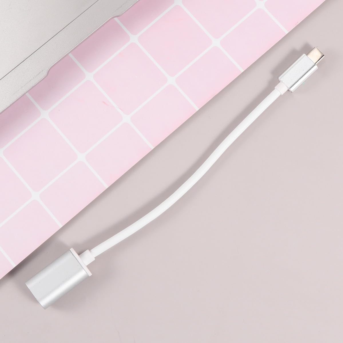 Gadpiparty Type-c OTG Adapter USB 2.0 Interface Aluminum Alloy Desktop Laptop Universal Cable 26awg White Compatible with Computer Peripherals and Digital Products