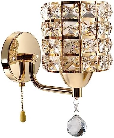 Arandela luminária de parede decorativo de cristal moderna luxuosa (Dourado)