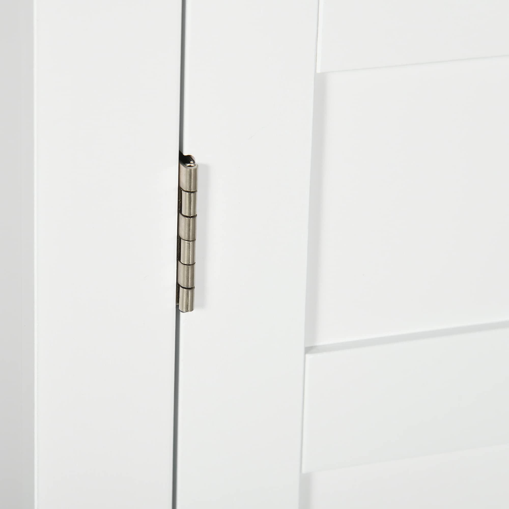 kleankin Armario para Baño de Pared Mueble de Baño Colgar con Estantes Ajustables y Puertas con Cierre Magnético Armario de Pared para Cocina Comedor 58x24x60 cm Blanco