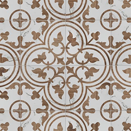Somertile Llama Arte Loire Noce 9.75" X 9.75" Porcelain Floor And Wall Tile #TOP4