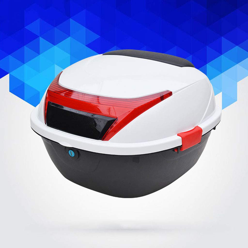 Bagażnik motocyklowy Hard Tail Bike Top Box Rack Mount Bagaż Kask Storage Carrier Case Universal Scooter z Keys & Plate, Anti-drop, odporny na zużycie, wodoodporny, odpowiedni do większości skuterów
