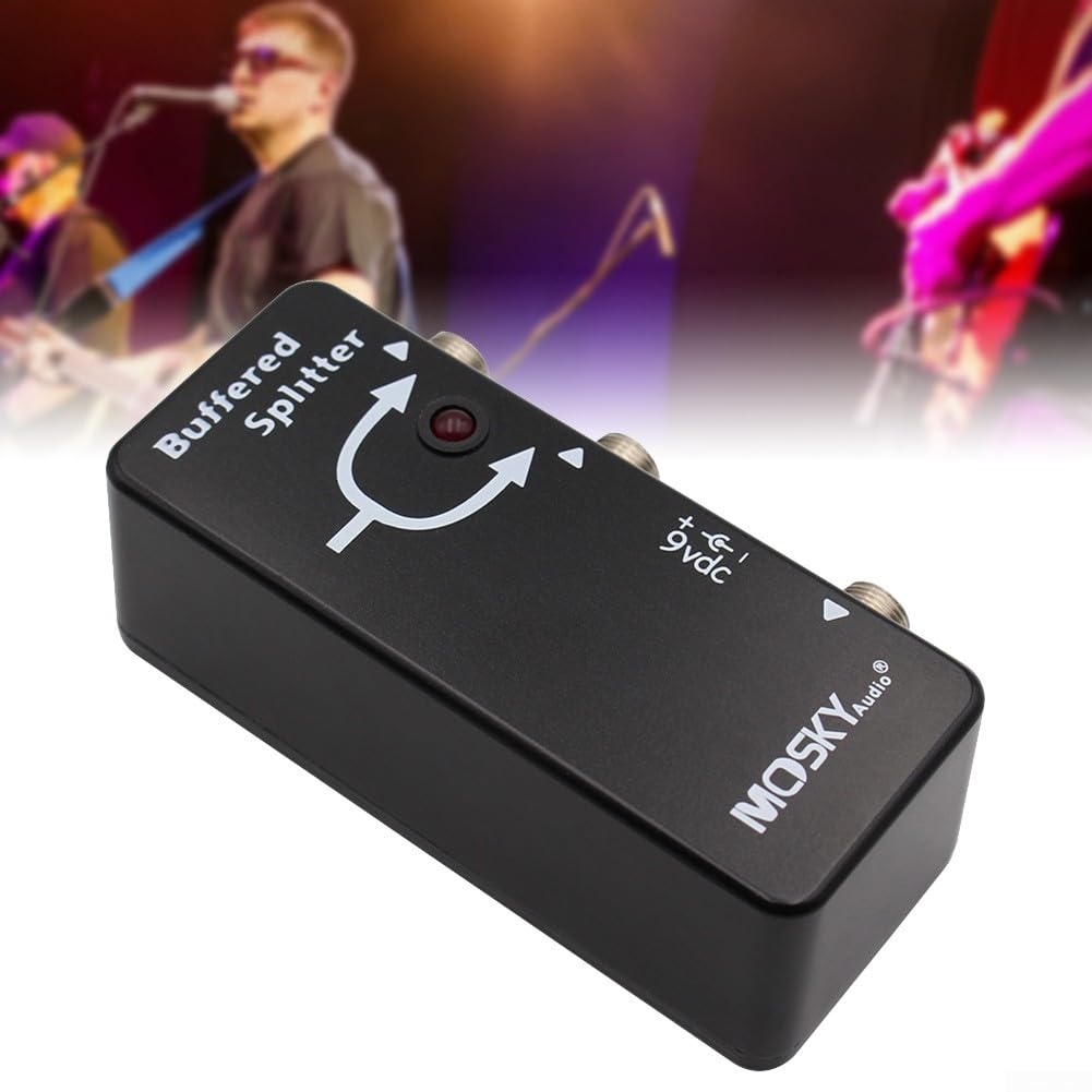 Buffered Splitter Gitarrenpedal Signalteiler für Klaren Kraftvollen Ton Dual-Amp Konfiguration Lange Kabelwege Komplexe Pedalboards Robuste Metallkonstruktion Schwarz