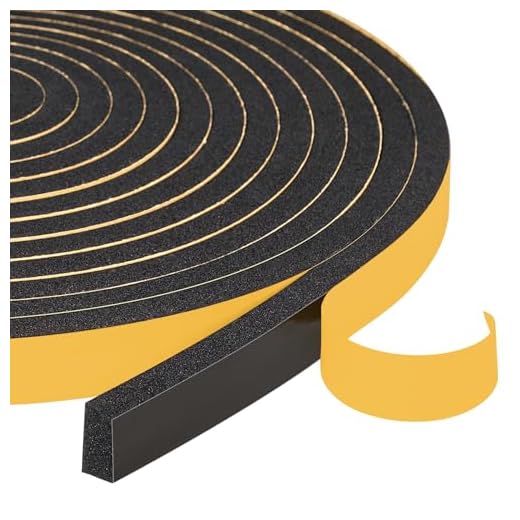 Yotache Weather Stripping for Doors 2 Rolls 1/2" W X 1/4" T, Black Foam Seal Tape for Sliding Door Jamb, Front Door Frame Windows Insulation, 26 Ft Length (2 X 13 Ft Each)
