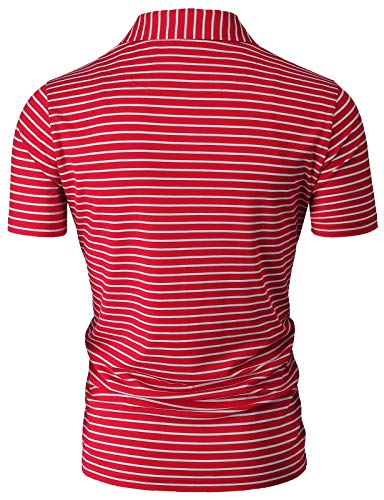 Men's Men's Slim Fit Short Sleeve Stripe Patterned Polo3