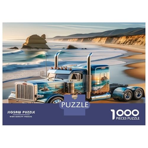Puzzle de 1000 piezas de camión clásico en carretera costera para adultos (70x50 cm) 2
