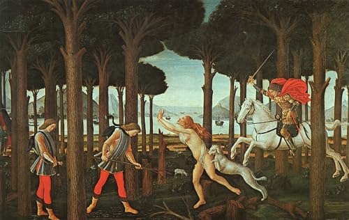Art pour décoration chambre Botticelli Nastagio Degli Onesti tableau mural 60x90