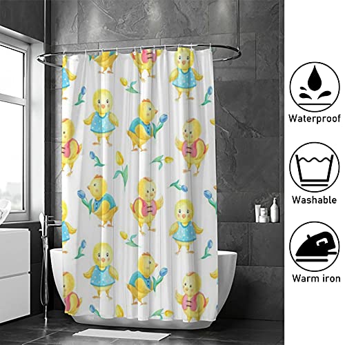 Rideau de douche en polyester CHEHONG jaune et bleu 168x183 cm - 5