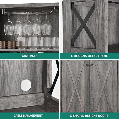 DWVO-67-Tall-Wine-Bar-Cabinet-for-Liquor-and-Glasses-Farmhouse-Kitchen-Cabinet-Coffee-Bar-with-Adjustable-Shelves-Open-Storage-Shelves-Buffet-Kitchen-Cabinet-for-Dinning-Room-Kitchen-Dark-Grey DWVO 67 Tall Wine Bar Cabinet for Liquor and Glasses Farmhouse Kitchen Cabinet Coffee Bar with Adjustable Shelves Open Storage Shelves Buffet Kitchen Cabinet for Dinning Room Kitchen Dark Grey