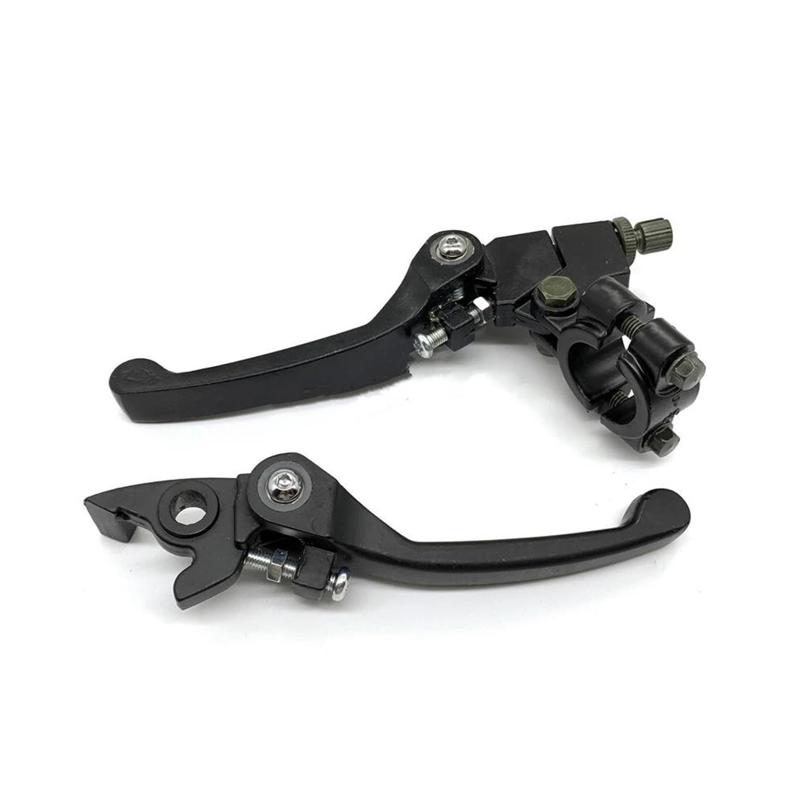 QEIEKOKLM Pieghevole Leva Freno Frizione Set Per Moto Pit Dirt Bike ATV Quad 50cc 110cc 125cc 140cc 160cc 200cc Nero Cromato(2)