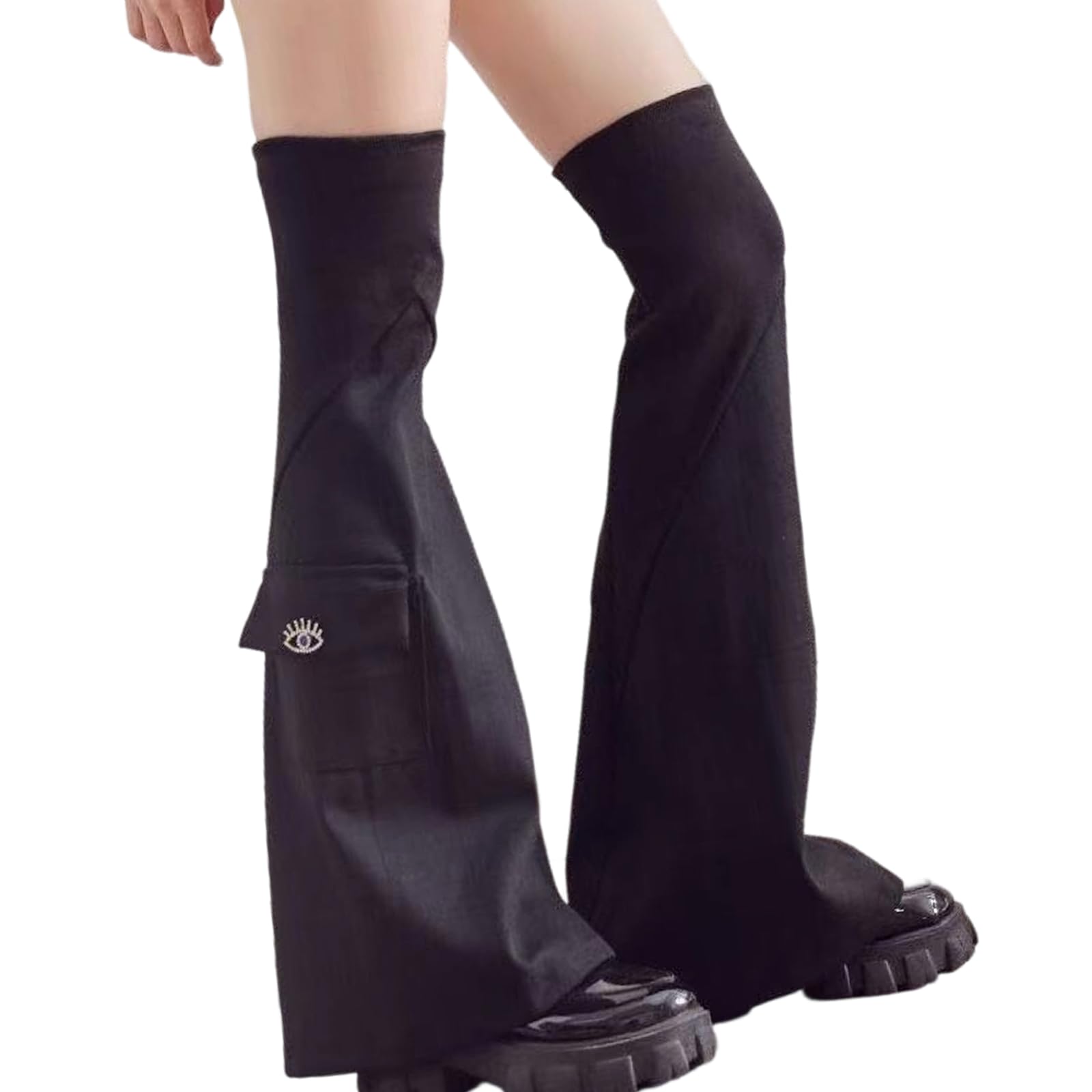 Amazon.co.jp: [ZYMENGXZI] レッグウォーマー PU レザーデニムブレンド