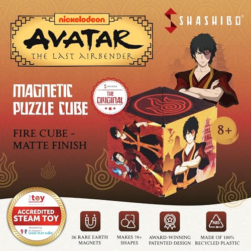 Image of Shashibo Avatar The Last Airbender Magnetic Puzzle Cube, Sensory Fidget Toy